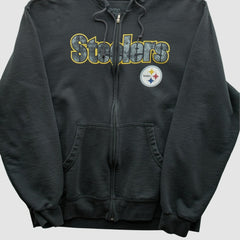 Reebok 2000s Hooded Full Zip Sweatshirt - Pittsburgh Steelers