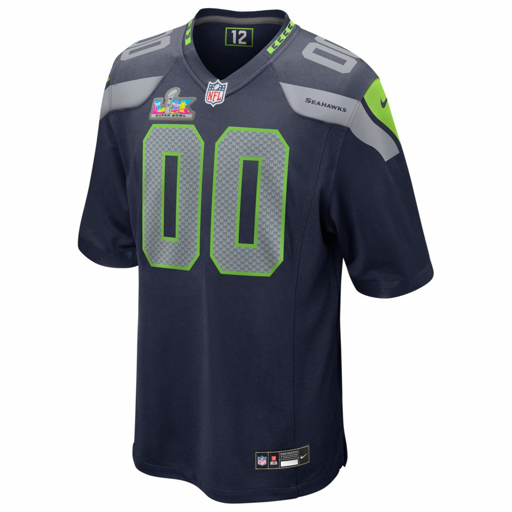 Super Bowl LX Patch Custom Game Jersey - Seattle Seahawks
