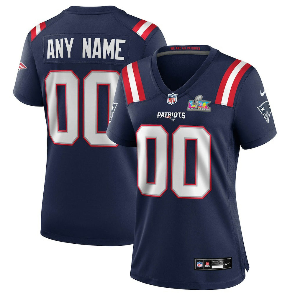Women's Super Bowl LX Patch Custom Game Jersey - New England Patriots