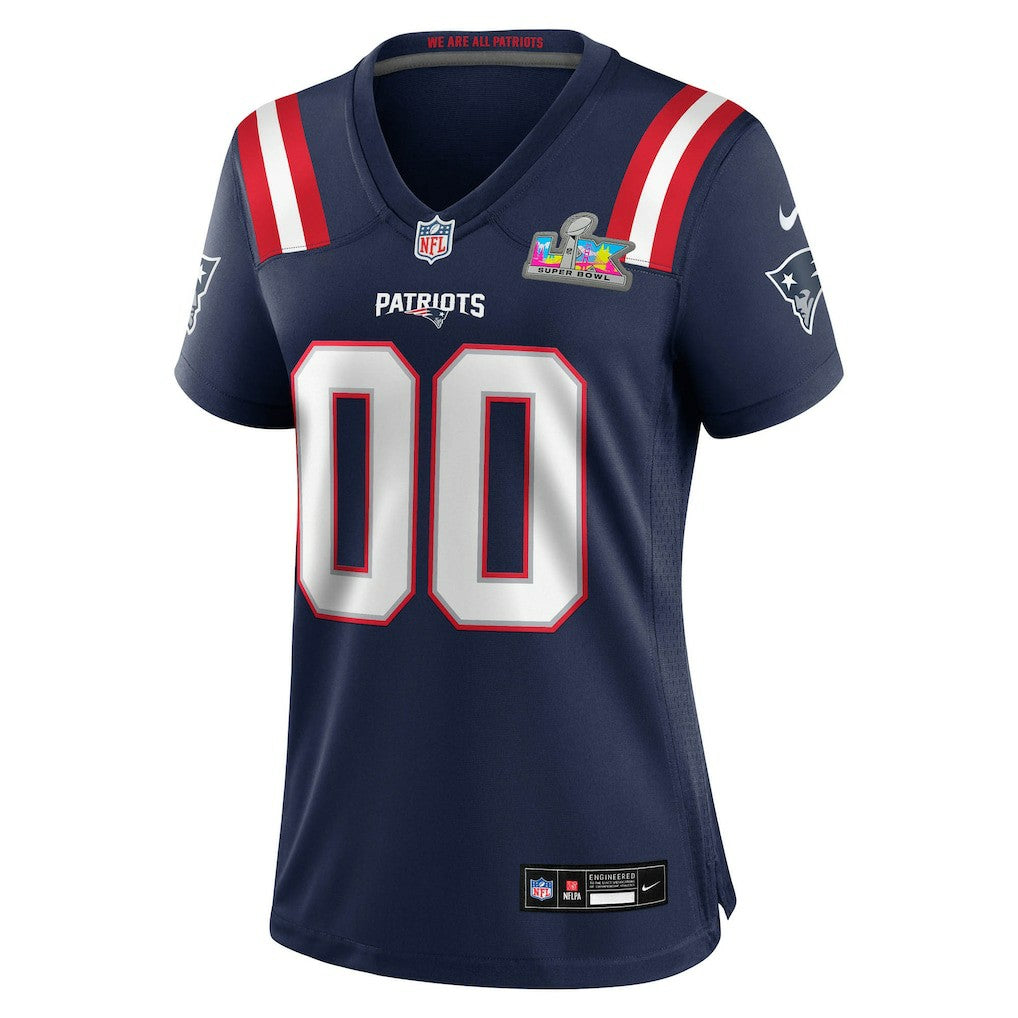 Women's Super Bowl LX Patch Custom Game Jersey - New England Patriots