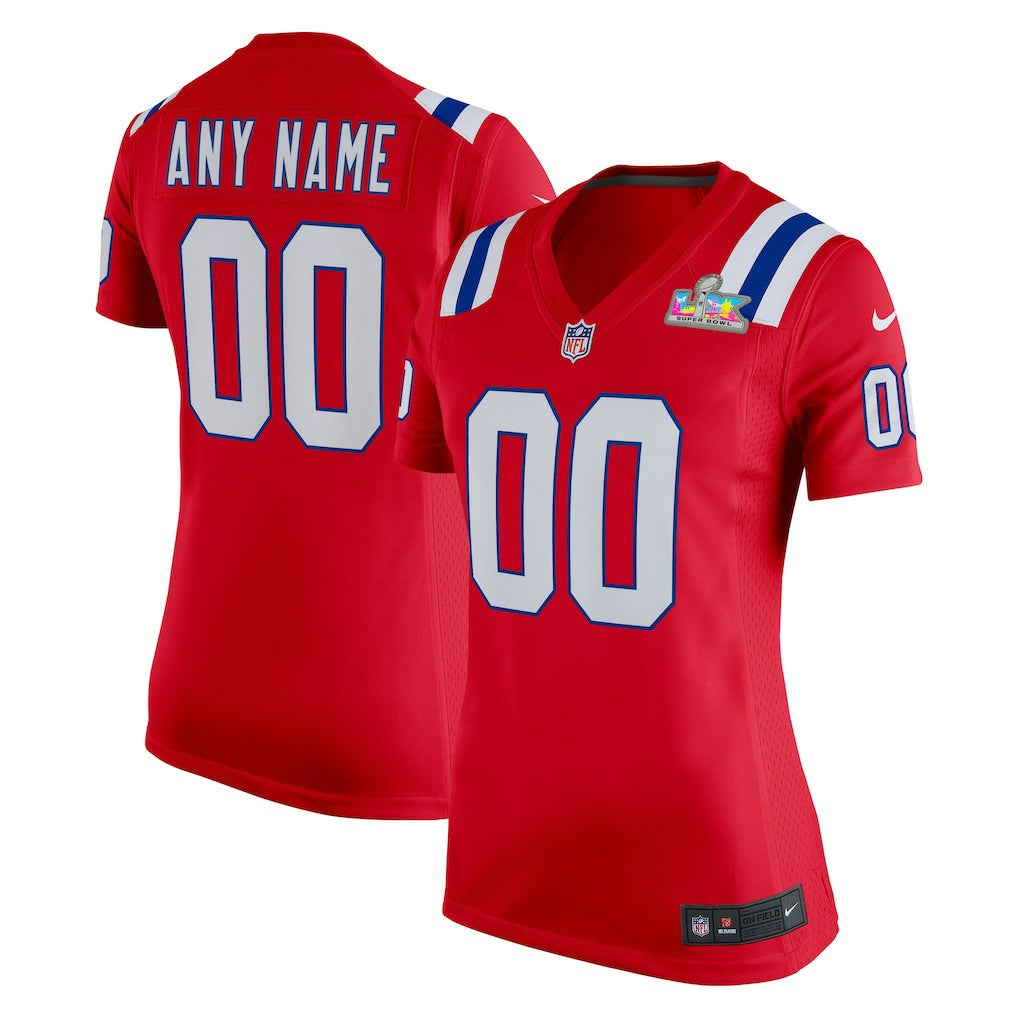 Women's Super Bowl LX Patch Custom Game Jersey - New England Patriots
