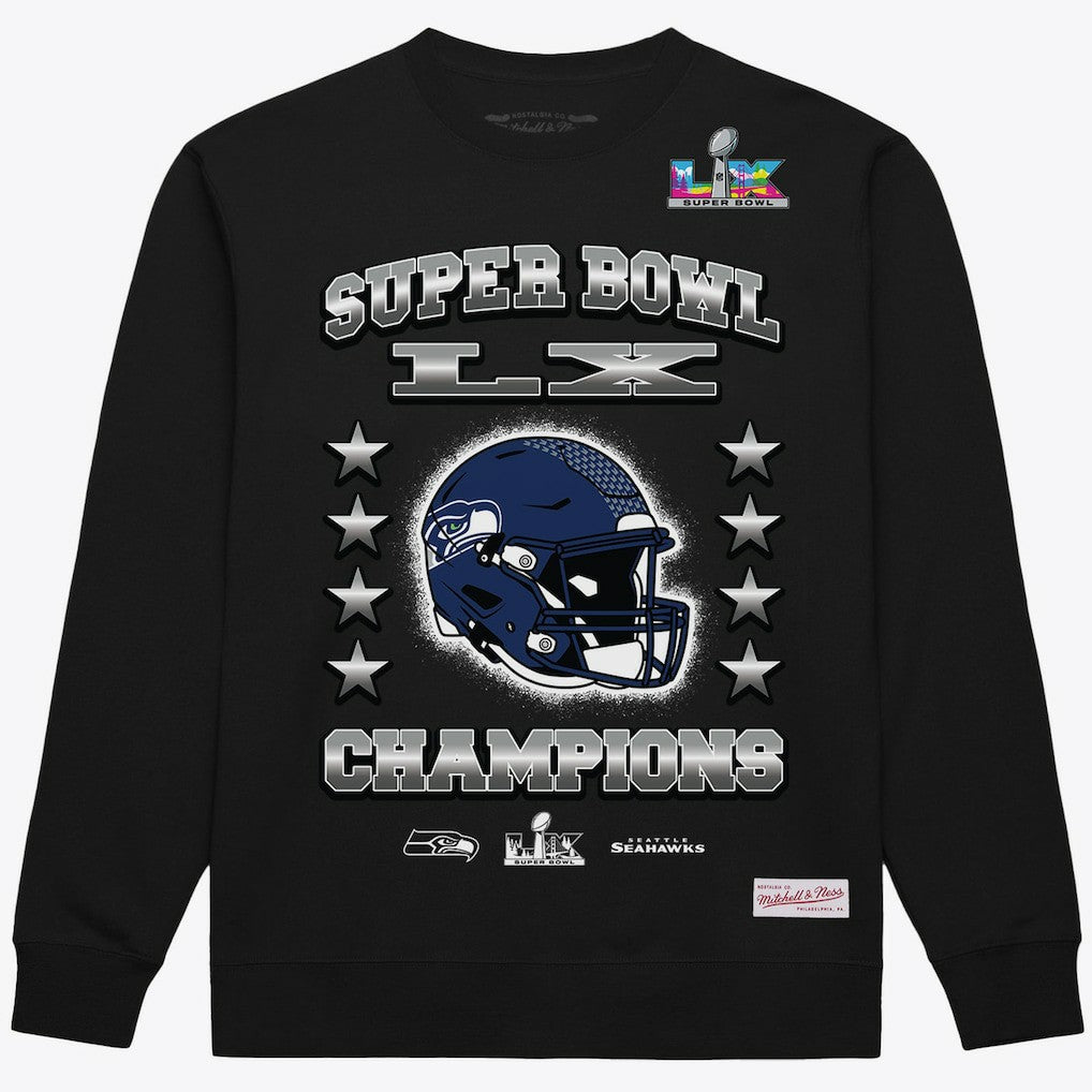 Super Bowl LX Champions Helmet Sweatshirt - Seattle Seahawks