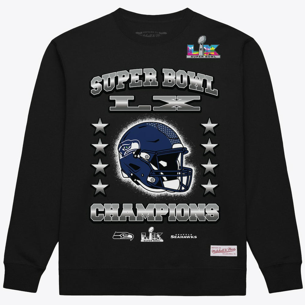 Super Bowl LX Champions Helmet Sweatshirt - Seattle Seahawks