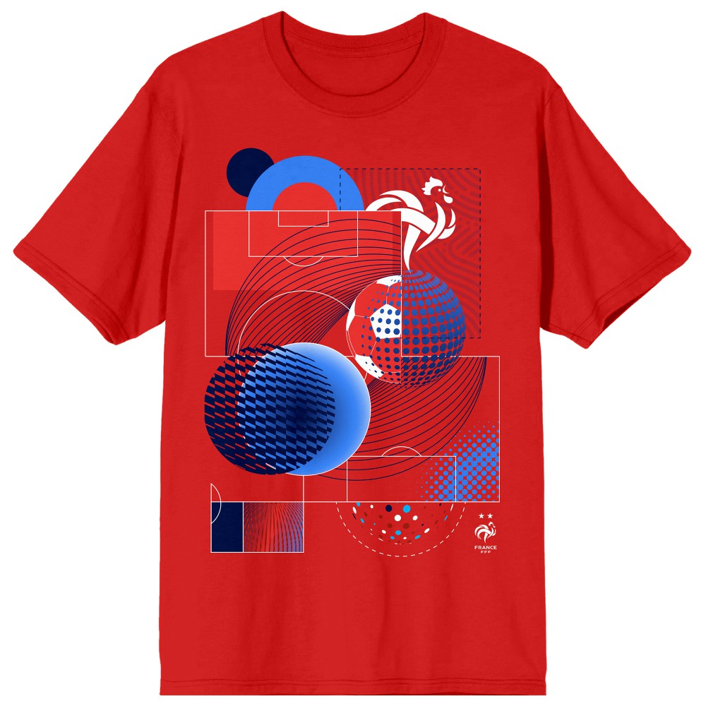 France National Team Abstract Art T-Shirt -  Red