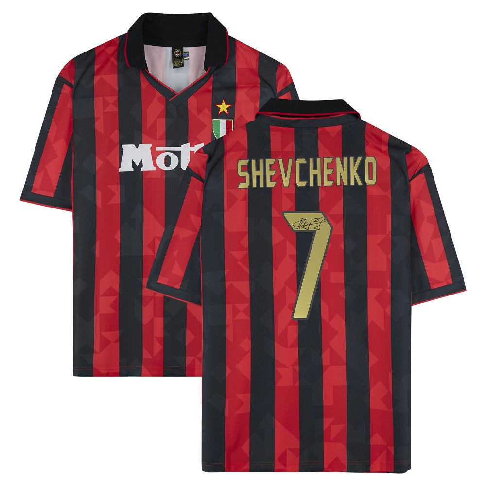 Andriy Shevchenko AC Milan Autographed 1994 Red/Black Home Jersey -  Icons