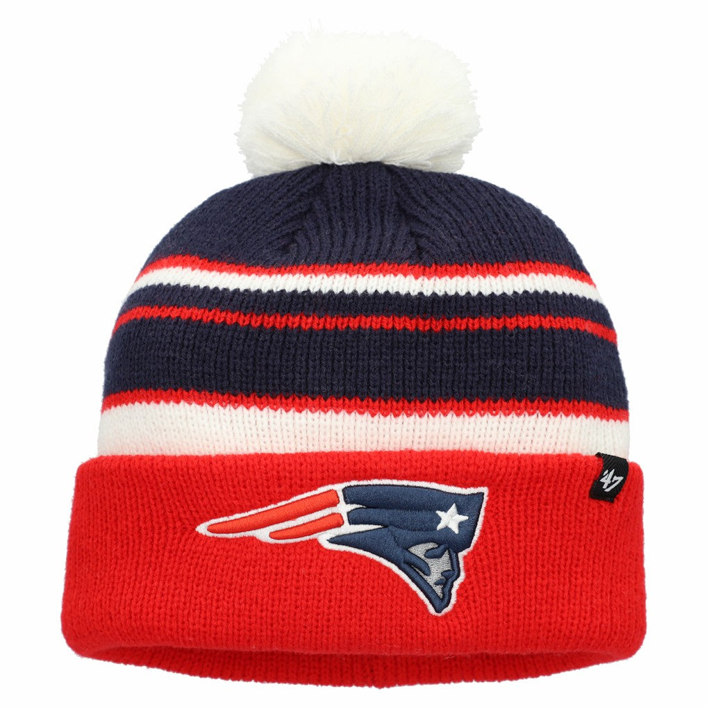 '47 Preschool Peewee Cuffed Knit Hat with Pom - New England Patriots