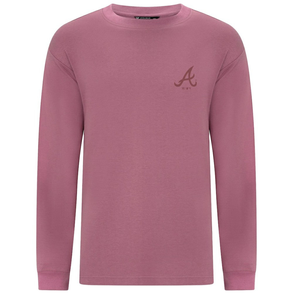 MLB Atlanta Braves Levelwear Bridal Rose Luxe Signature Long Sleeve T-Shirt