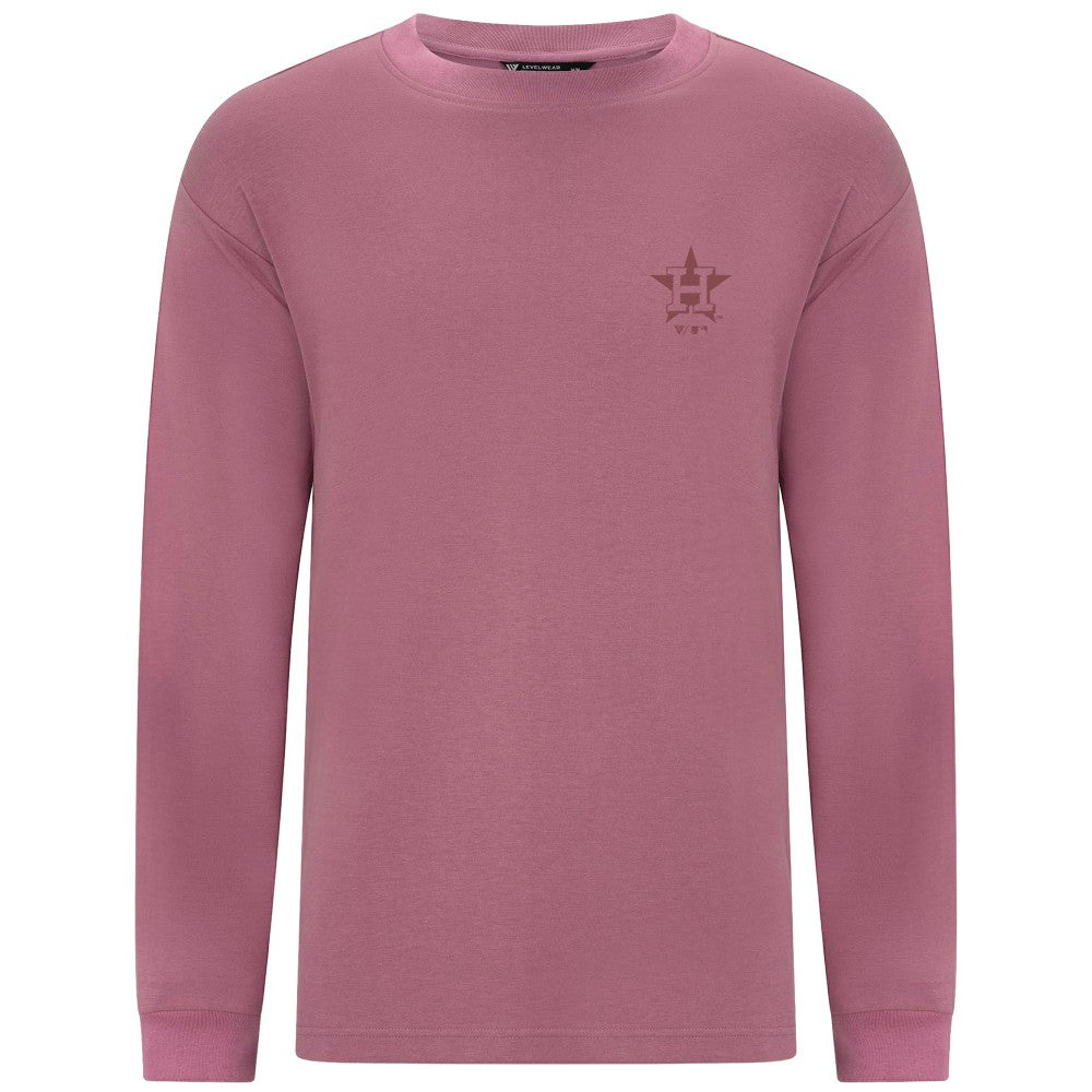 MLB Houston Astros Levelwear Bridal Rose Luxe Signature Long Sleeve T-Shirt