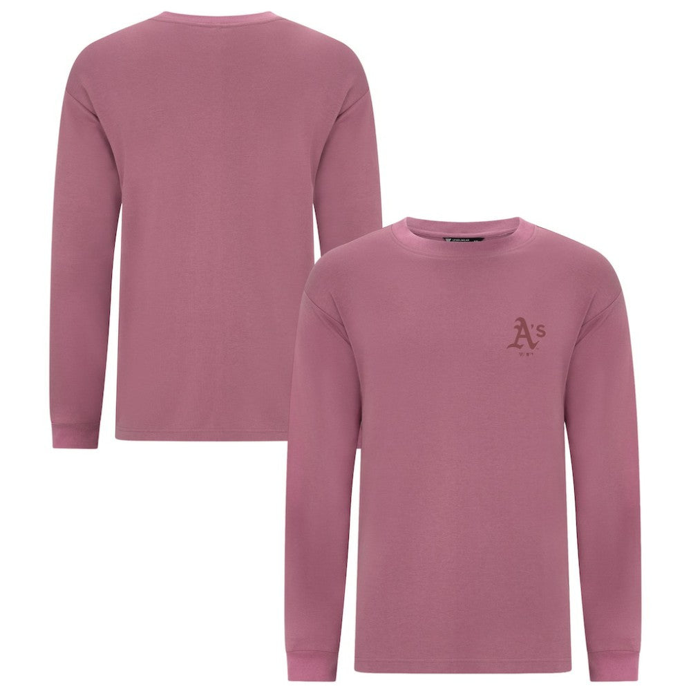 MLB Athletics Levelwear Bridal Rose Luxe Signature Long Sleeve T-Shirt