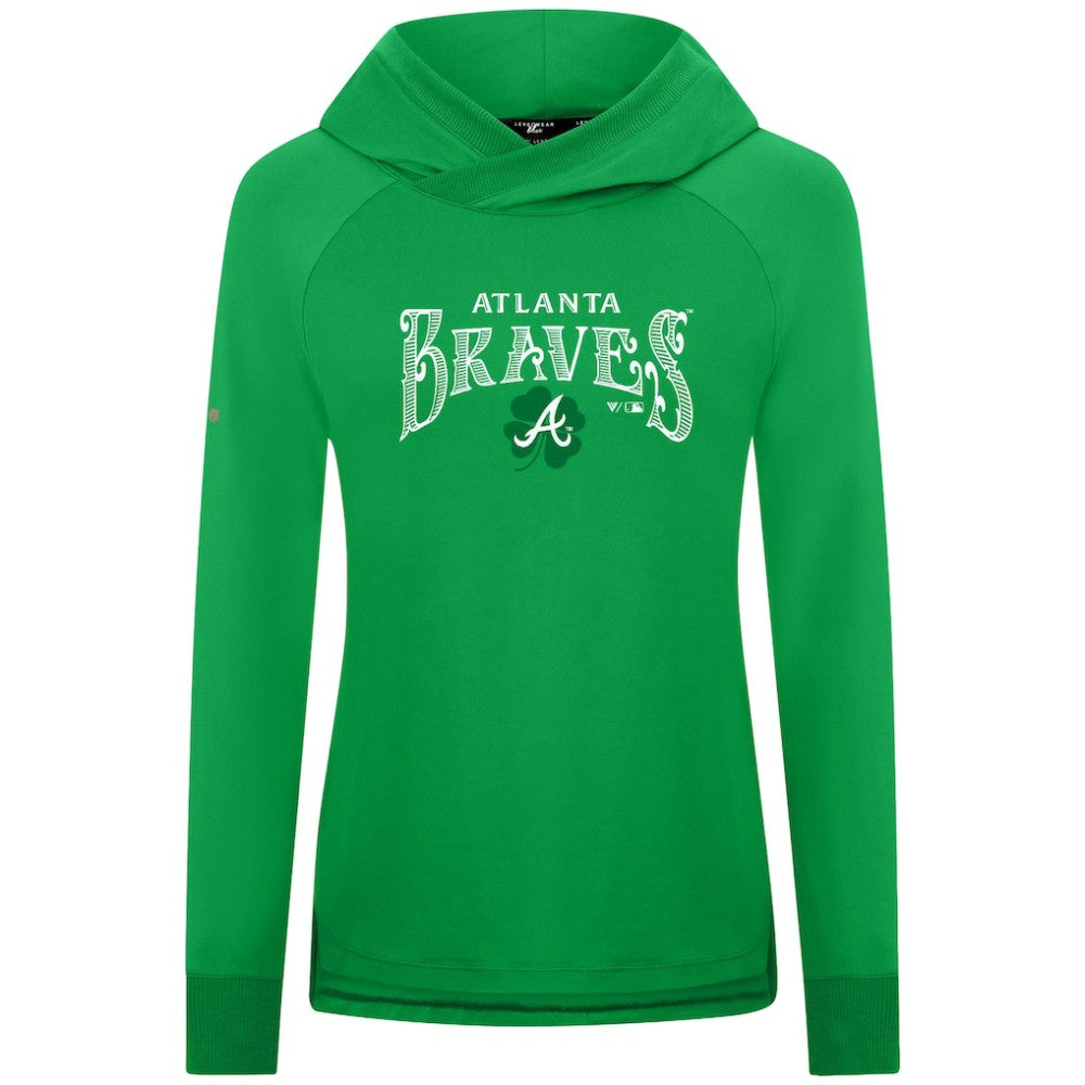 MLB Atlanta Braves Levelwear Women's St. Patrick's Day Slender Raglan Hoodie