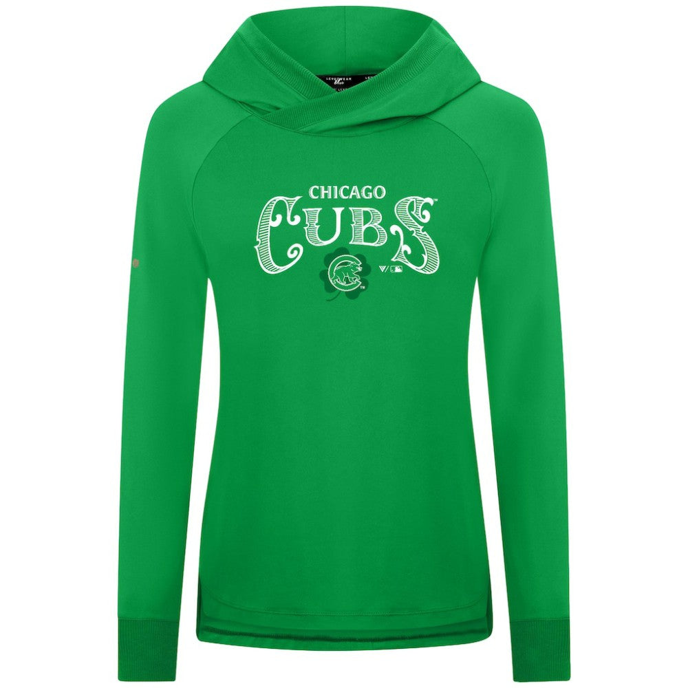 MLB Chicago Cubs Levelwear Women's St. Patrick's Day Slender Raglan Hoodie