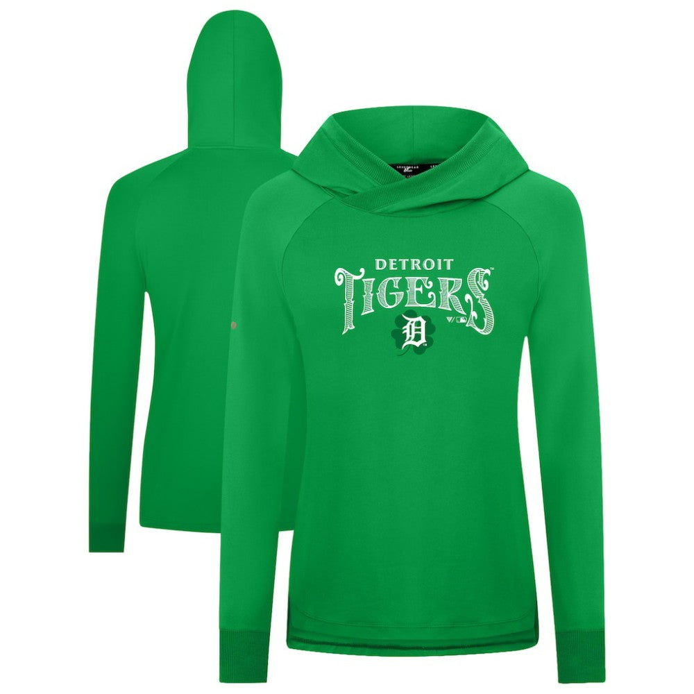 MLB Detroit Tigers Levelwear Women's St. Patrick's Day Slender Raglan Hoodie