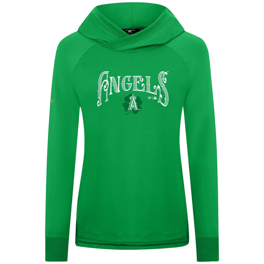 MLB Los Angeles Angels Levelwear Women's St. Patrick's Day Slender Raglan Hoodie