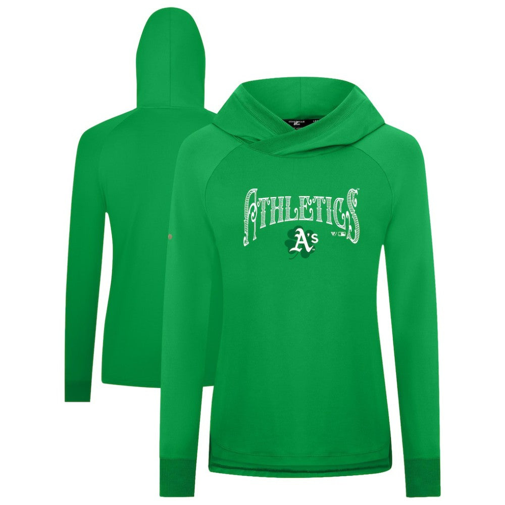 MLB Athletics Levelwear Women's St. Patrick's Day Slender Raglan Hoodie