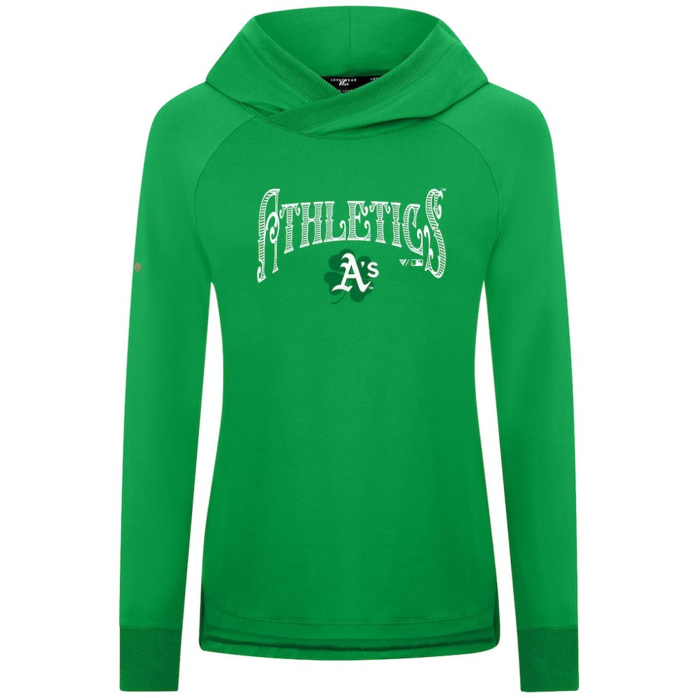 MLB Athletics Levelwear Women's St. Patrick's Day Slender Raglan Hoodie