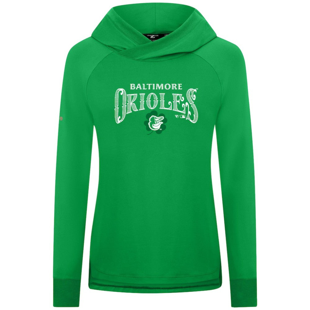 MLB Baltimore Orioles Levelwear Women's St. Patrick's Day Slender Raglan Hoodie