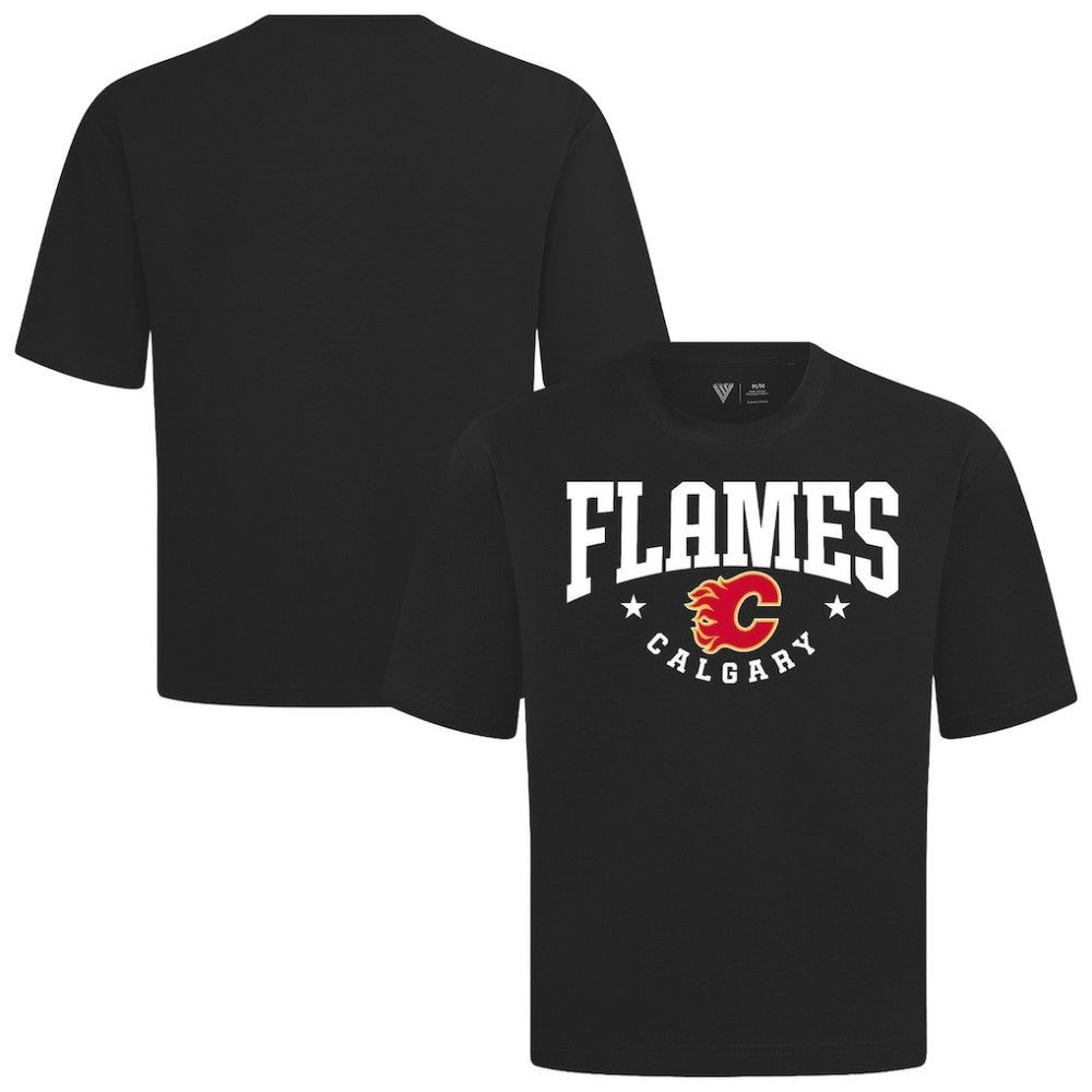 NHL Black Calgary Flames Levelwear Luxe Signature Knit T-Shirt