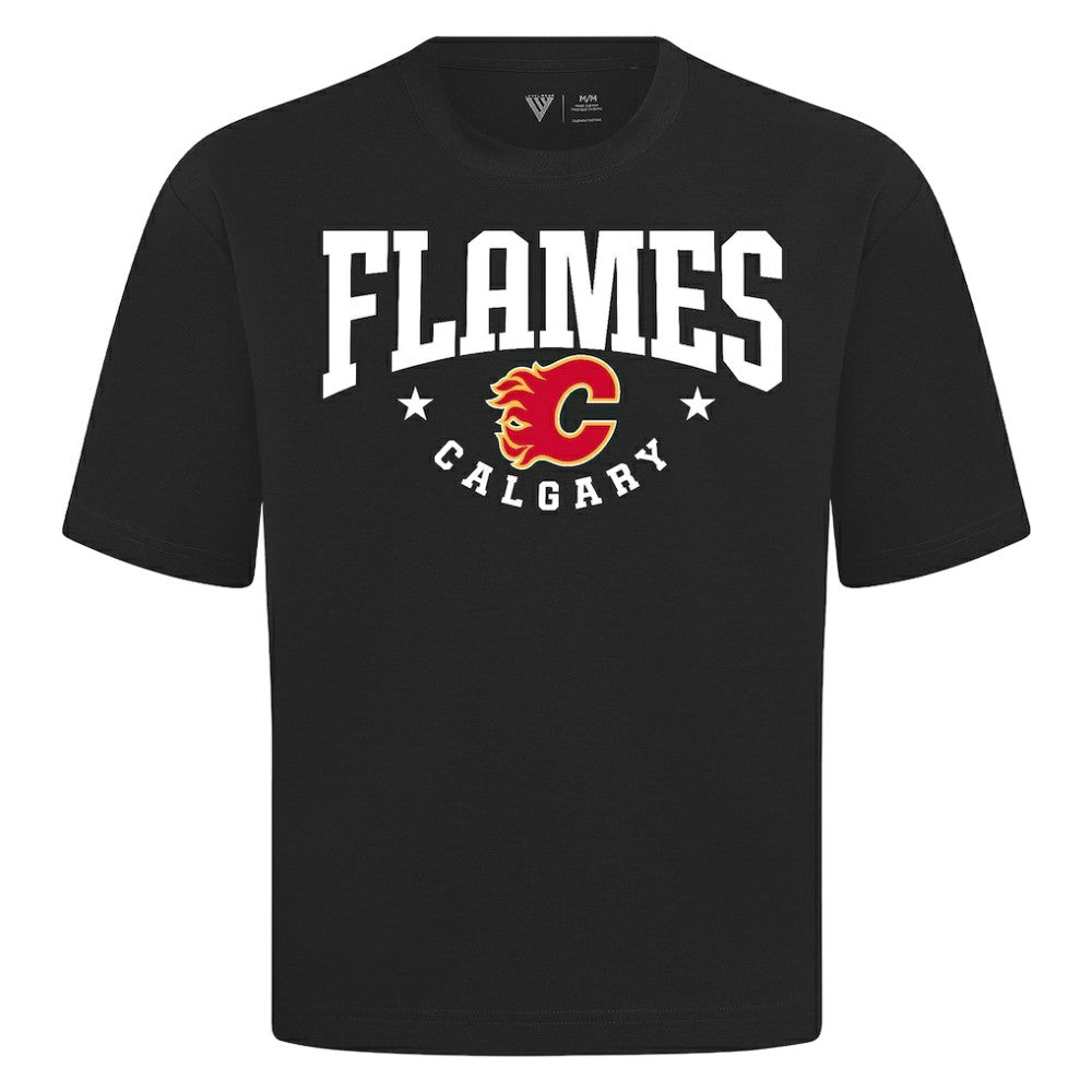 NHL Black Calgary Flames Levelwear Luxe Signature Knit T-Shirt