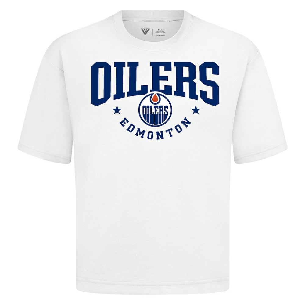 NHL White Edmonton Oilers Levelwear Luxe Signature Knit T-Shirt