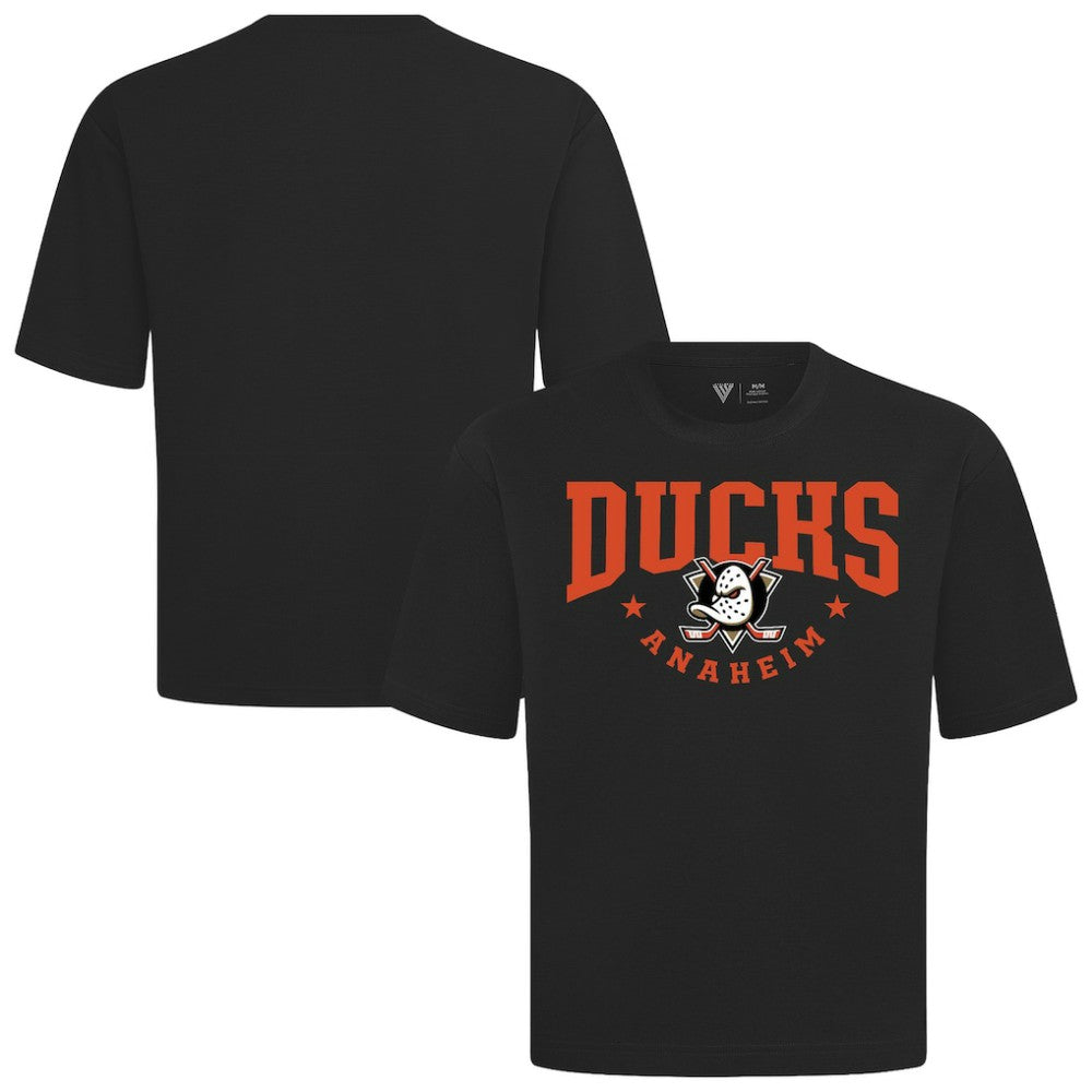 NHL Black Anaheim Ducks Levelwear Luxe Signature Knit T-Shirt