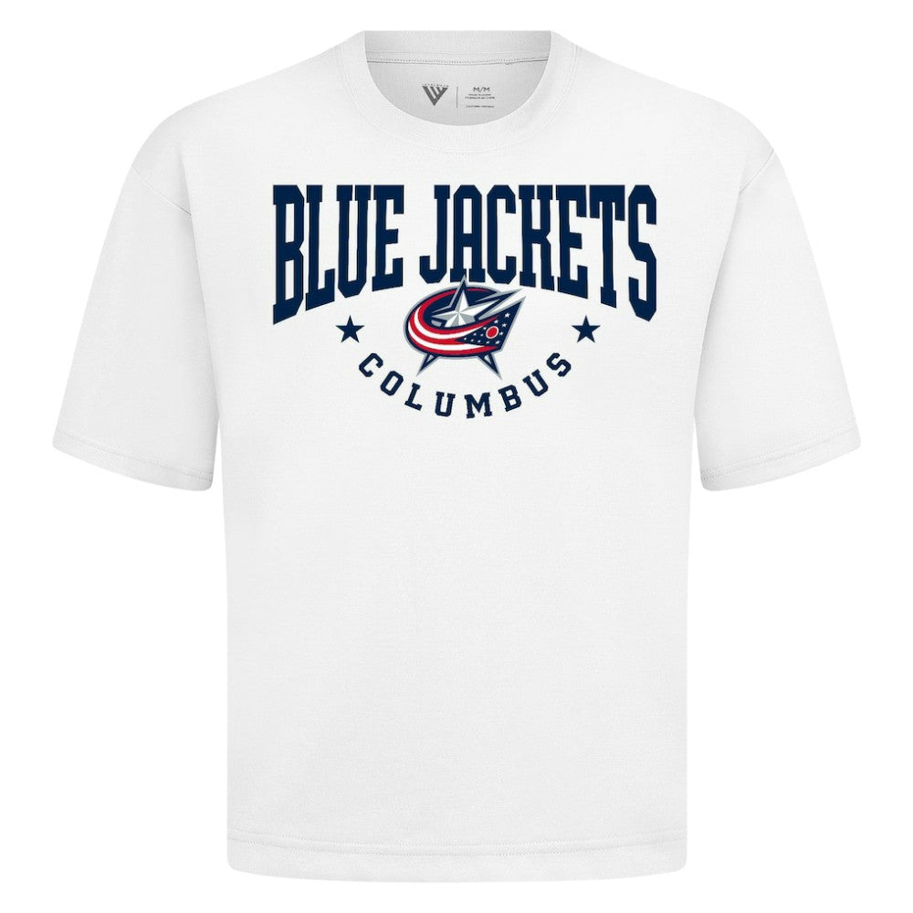 NHL White Columbus Blue Jackets Levelwear Luxe Signature Knit T-Shirt