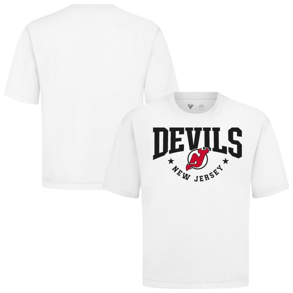 NHL White New Jersey Devils Levelwear Luxe Signature Knit T-Shirt