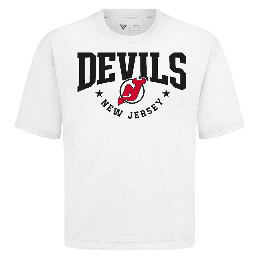 NHL White New Jersey Devils Levelwear Luxe Signature Knit T-Shirt