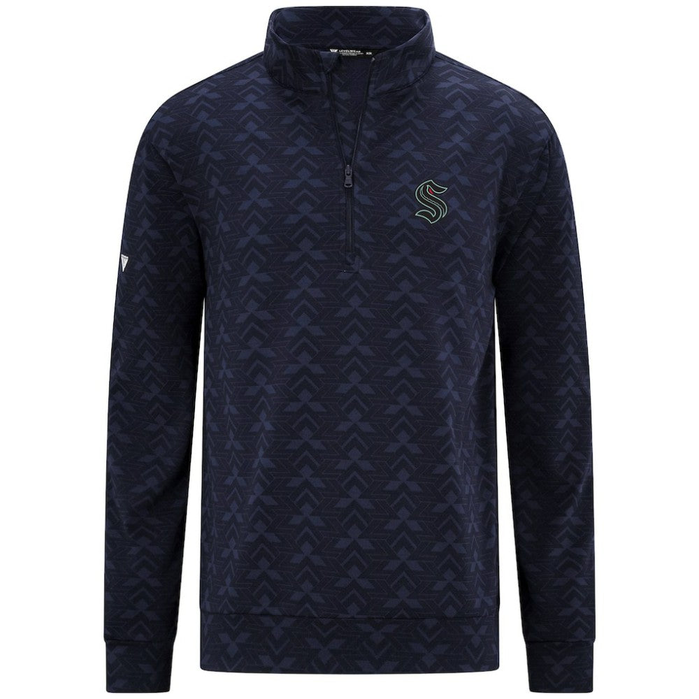 NHL Navy Seattle Kraken Levelwear Chameleon Quarter-Zip Sweatshirt