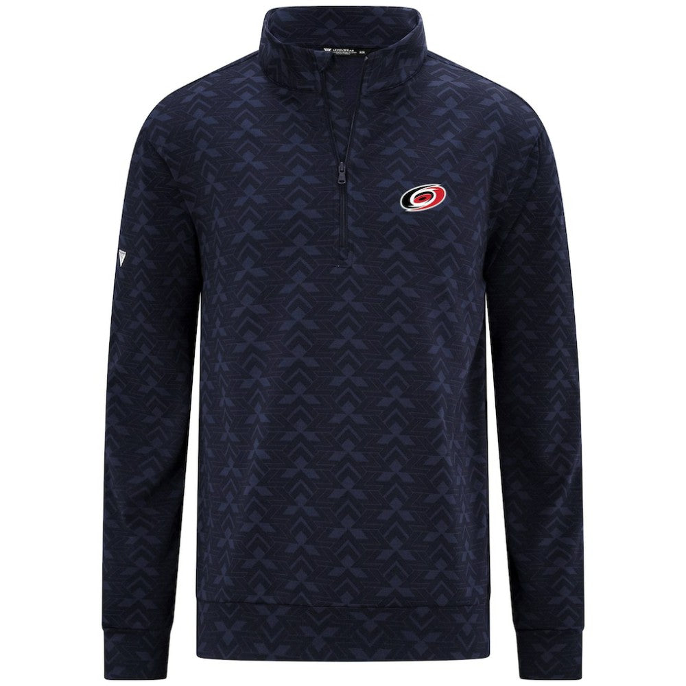 NHL Navy Carolina Hurricanes Levelwear Chameleon Quarter-Zip Sweatshirt