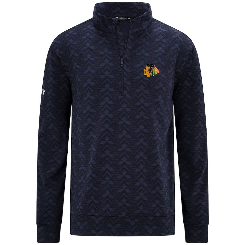 NHL Navy Chicago Blackhawks Levelwear Chameleon Quarter-Zip Sweatshirt