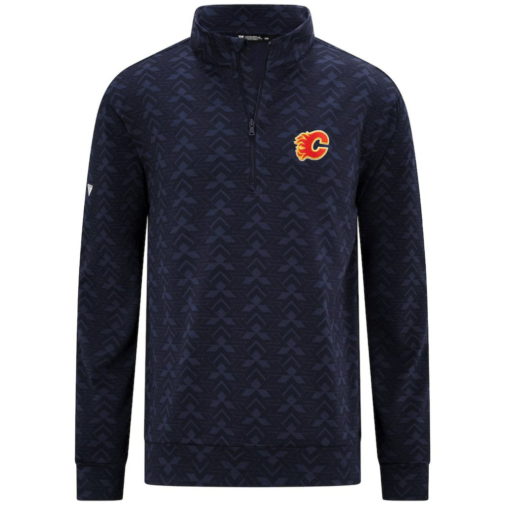 NHL Navy Calgary Flames Levelwear Chameleon Quarter-Zip Sweatshirt