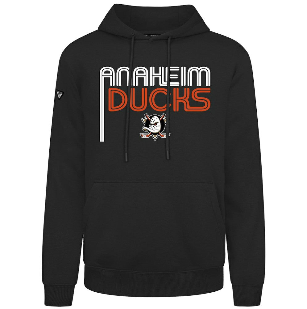 NHL Black Anaheim Ducks Levelwear Podium Lanes Hoodie