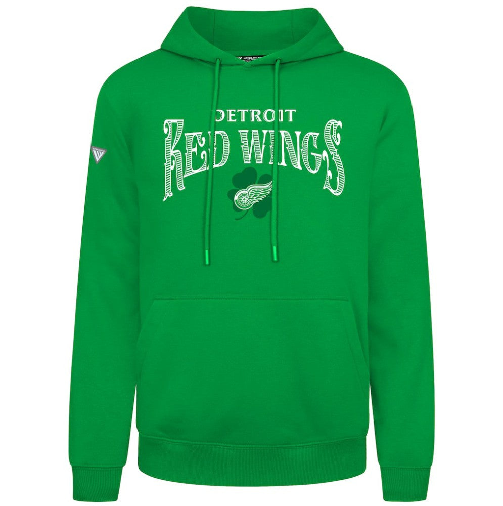 NHL Green Detroit Red Wings Levelwear St. Patrick's Day Podium Hoodie