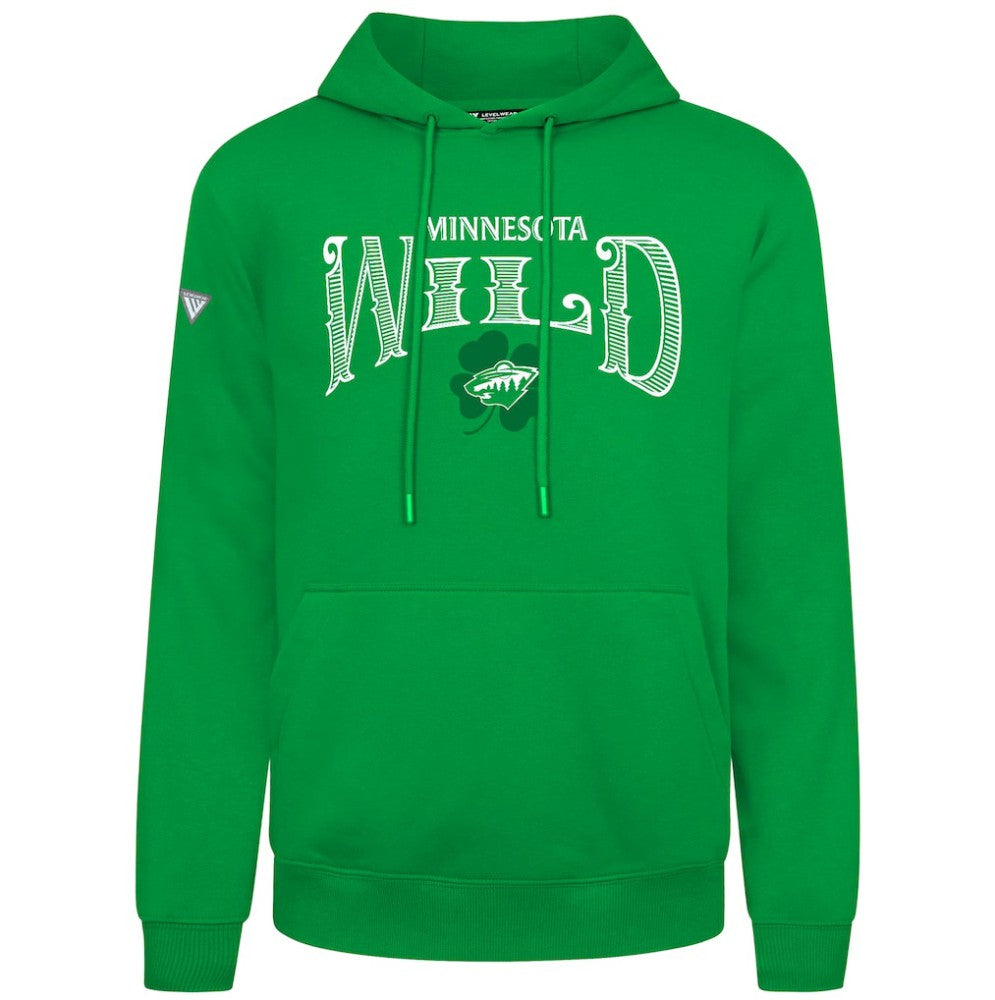 NHL Green Minnesota Wild Levelwear St. Patrick's Day Podium Hoodie