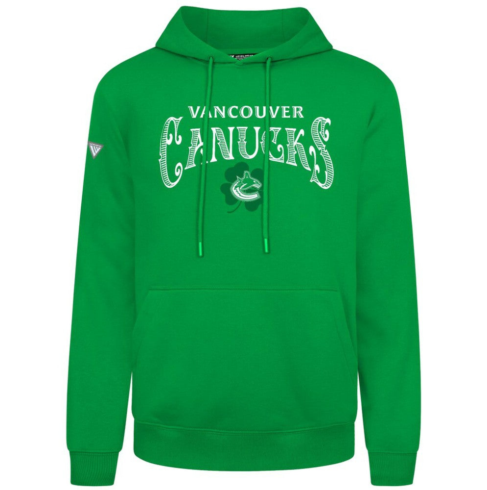 NHL Green Vancouver Canucks Levelwear St. Patrick's Day Podium Hoodie