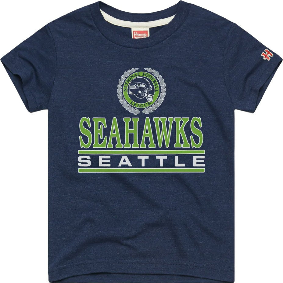 Homage Youth Crest Tri-Blend T-Shirt - Seattle Seahawks