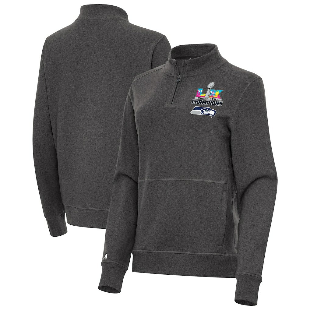 Antigua Women's Super Bowl LX s Crush Quarter-Zip Pullover - Seattle Seahawks