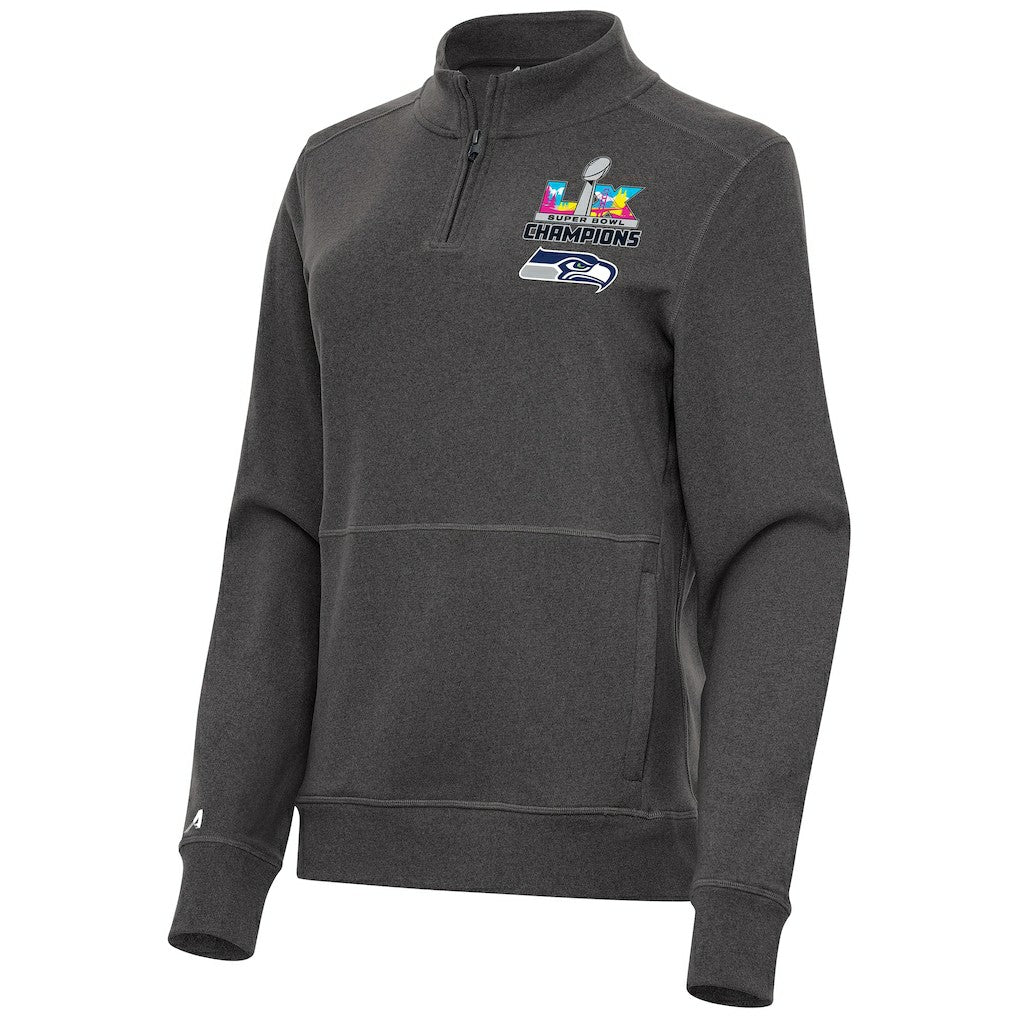 Antigua Women's Super Bowl LX s Crush Quarter-Zip Pullover - Seattle Seahawks