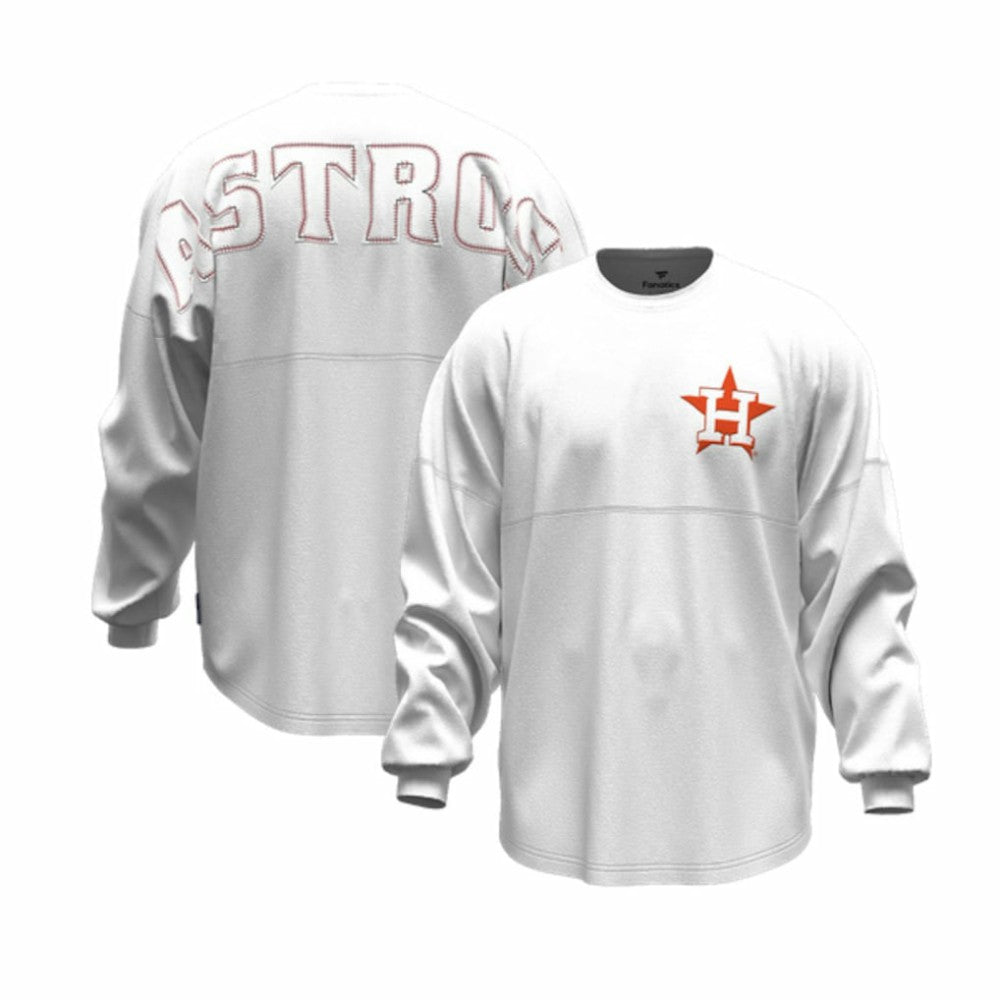 MLB Houston Astros Fanatics Women's Baseball Stitch Spirit Jersey Long Sleeve T-Shirt