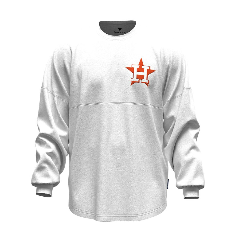 MLB Houston Astros Fanatics Women's Baseball Stitch Spirit Jersey Long Sleeve T-Shirt