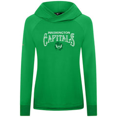 NHL Kelly Green Washington Capitals Levelwear Women's St. Patrick's Day Slender Raglan Hoodie