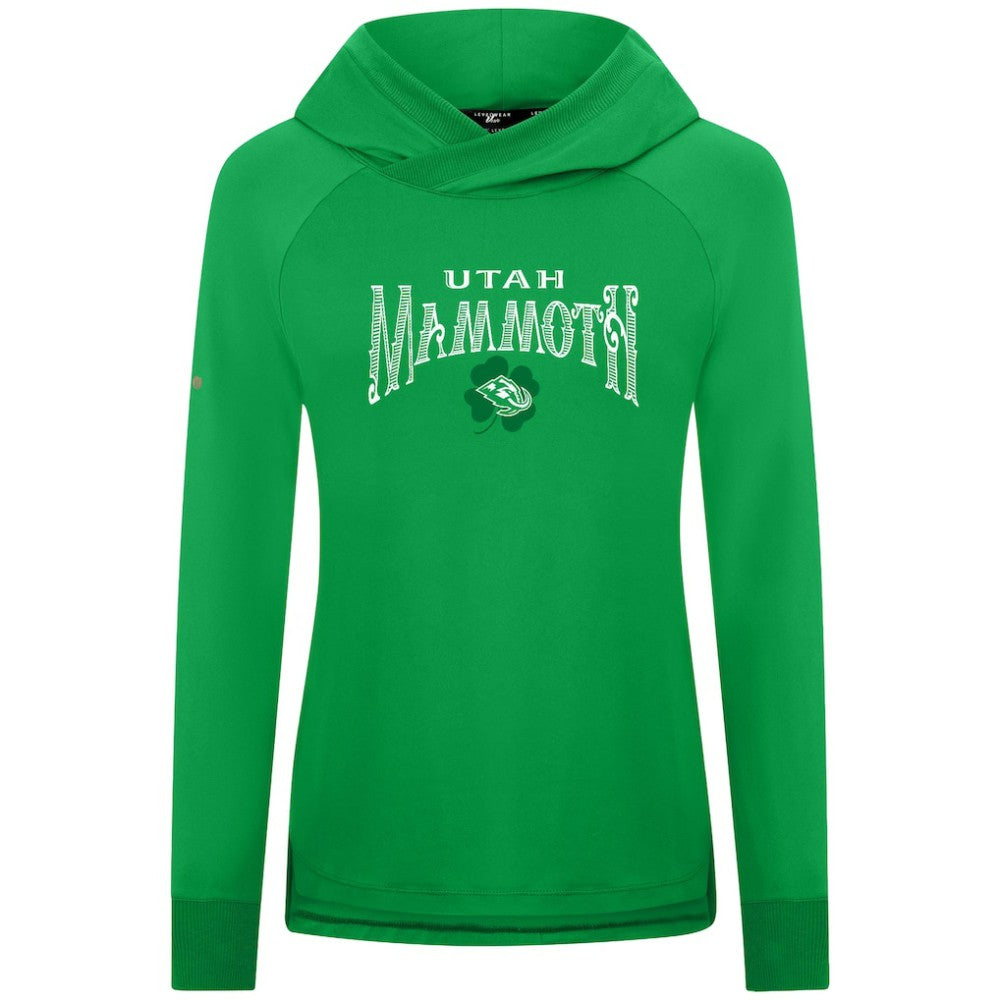 NHL Kelly Green Utah Mammoth Levelwear Women's St. Patrick's Day Slender Raglan Hoodie
