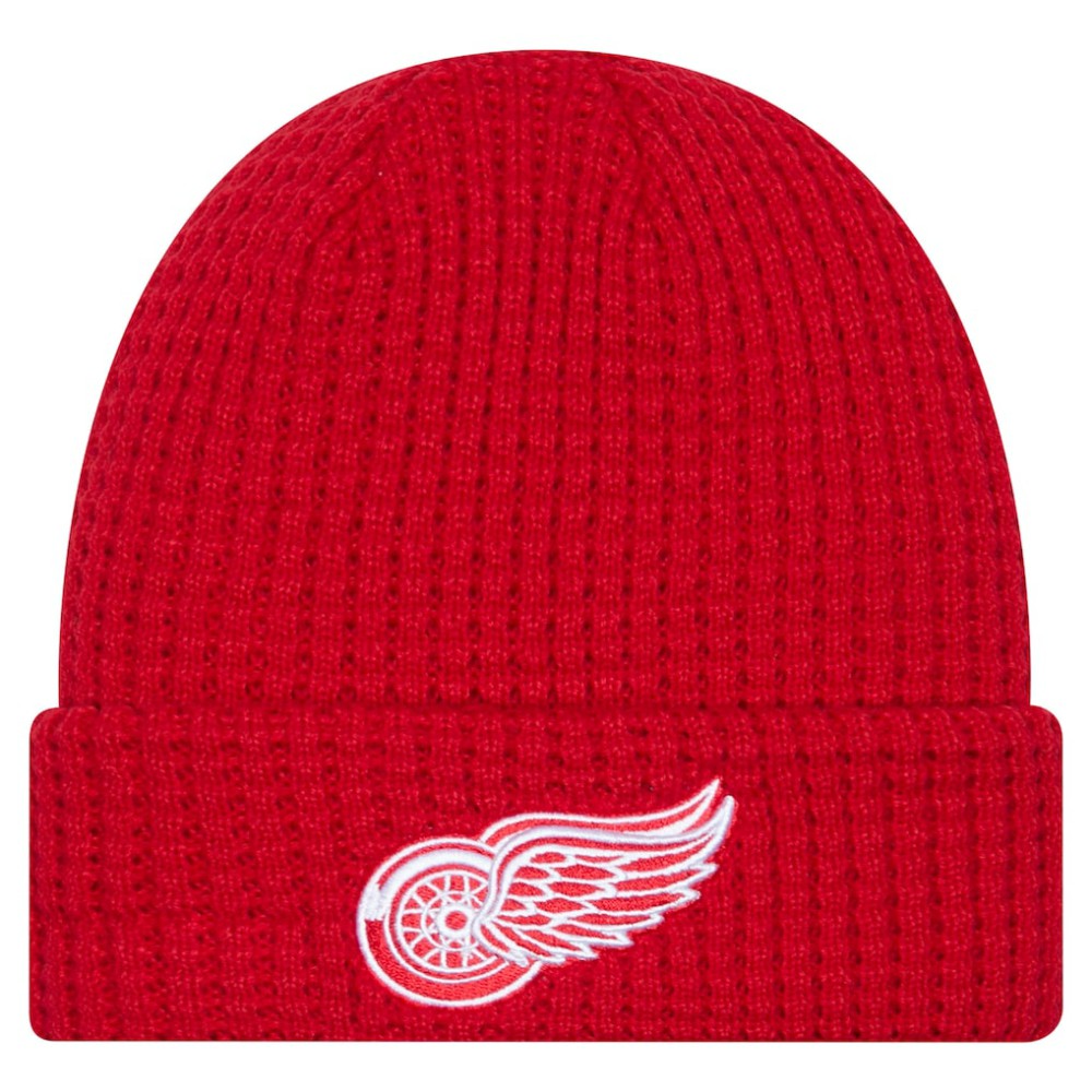 NHL Red Detroit Red Wings New Era Waffle Cuffed Knit Hat