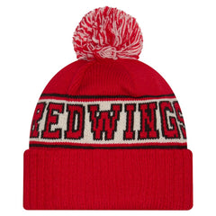 NHL Red Detroit Red Wings New Era Retro Cuffed Knit Hat with Pom