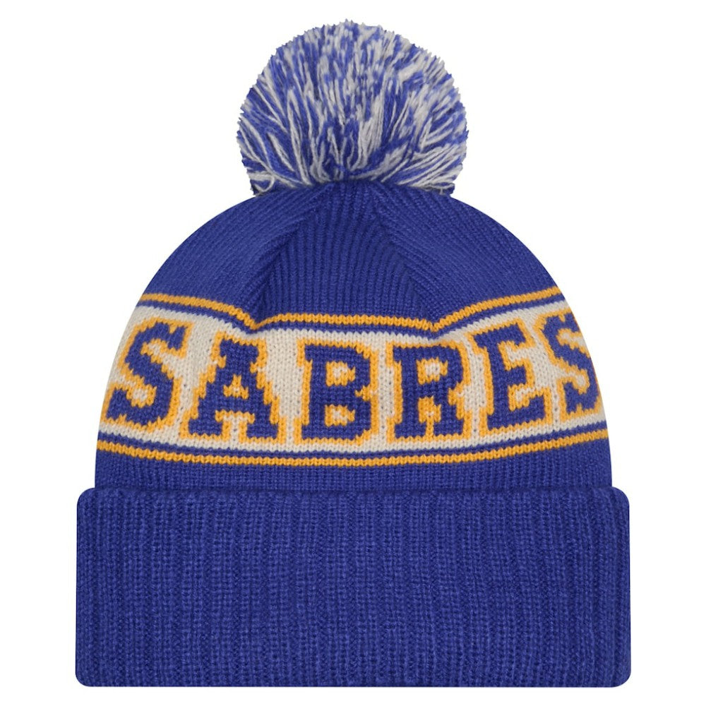 NHL Royal Buffalo Sabres New Era Retro Cuffed Knit Hat with Pom