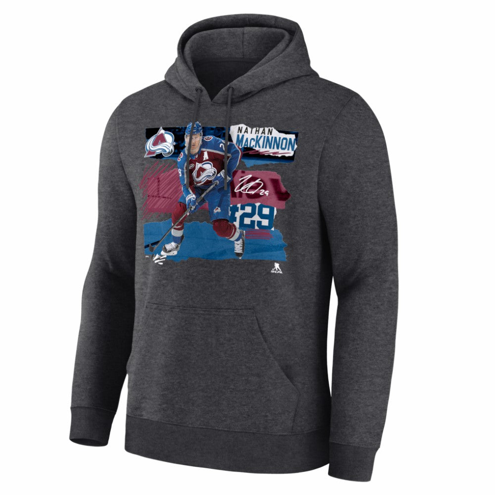 NHL Charcoal Nathan MacKinnon Colorado Avalanche Fresh Ice Hoodie