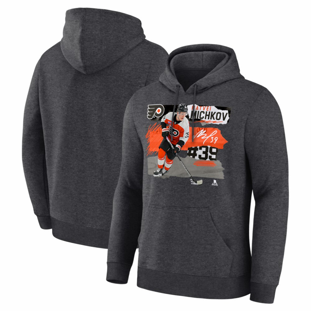 NHL Charcoal Matvei Michkov Philadelphia Flyers Fresh Ice Hoodie