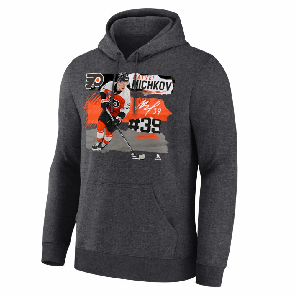 NHL Charcoal Matvei Michkov Philadelphia Flyers Fresh Ice Hoodie
