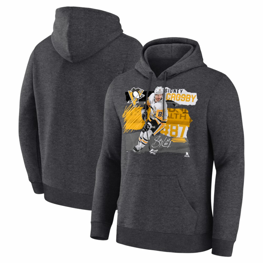 NHL Charcoal Sidney Crosby Pittsburgh Penguins Fresh Ice Hoodie