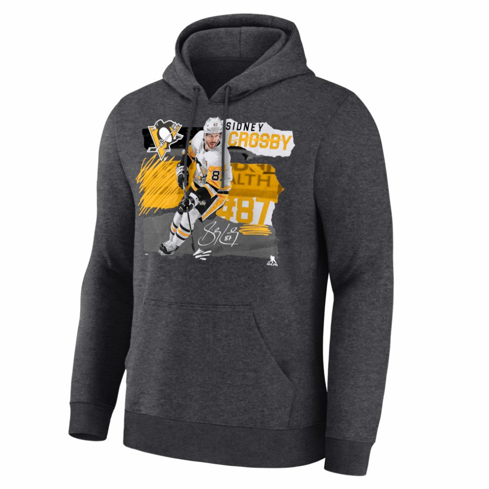 NHL Charcoal Sidney Crosby Pittsburgh Penguins Fresh Ice Hoodie